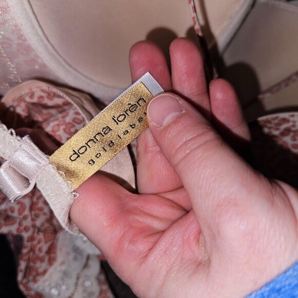 NEW Donna L'Oren Gold Label Bustier Pink Leopard Print Bra Cups Stays Size 34B - Picture 9 of 14